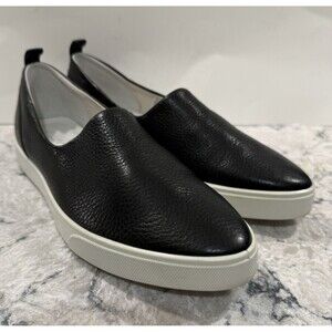 ECCO Gillian Soft Leather Black Slip-On Sneakers  Women's Size 8 Comfort Shoes